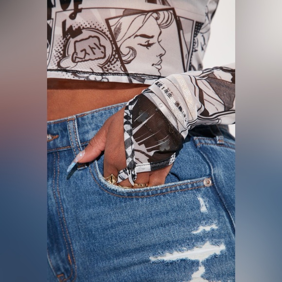 Fashion Nova In Your Eyes Anime Mesh Top - Picture 1 of 7